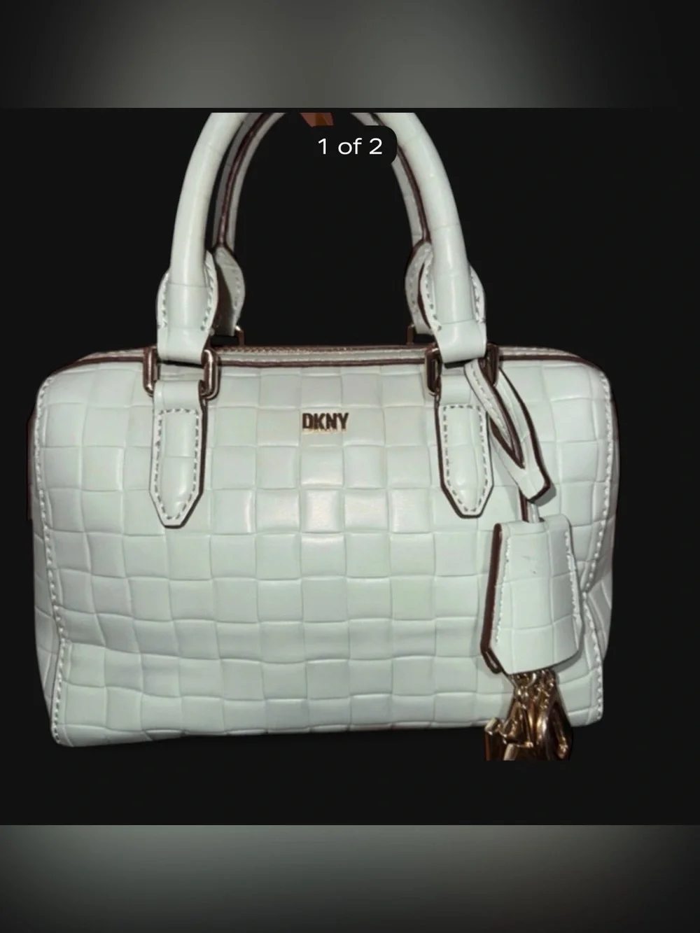 Mini DKNY turquoise Quilted Leather Satchel